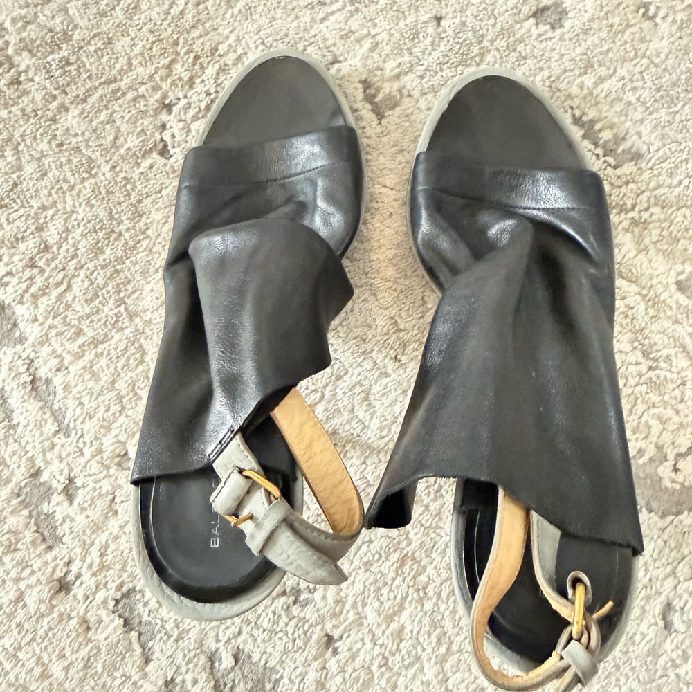 Balenciaga Black Leather Sandals